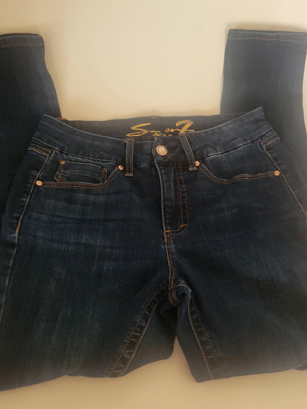 Seven7 Tummyless High Rise Dark Blue Women’s Jeans Skinny Jeans
